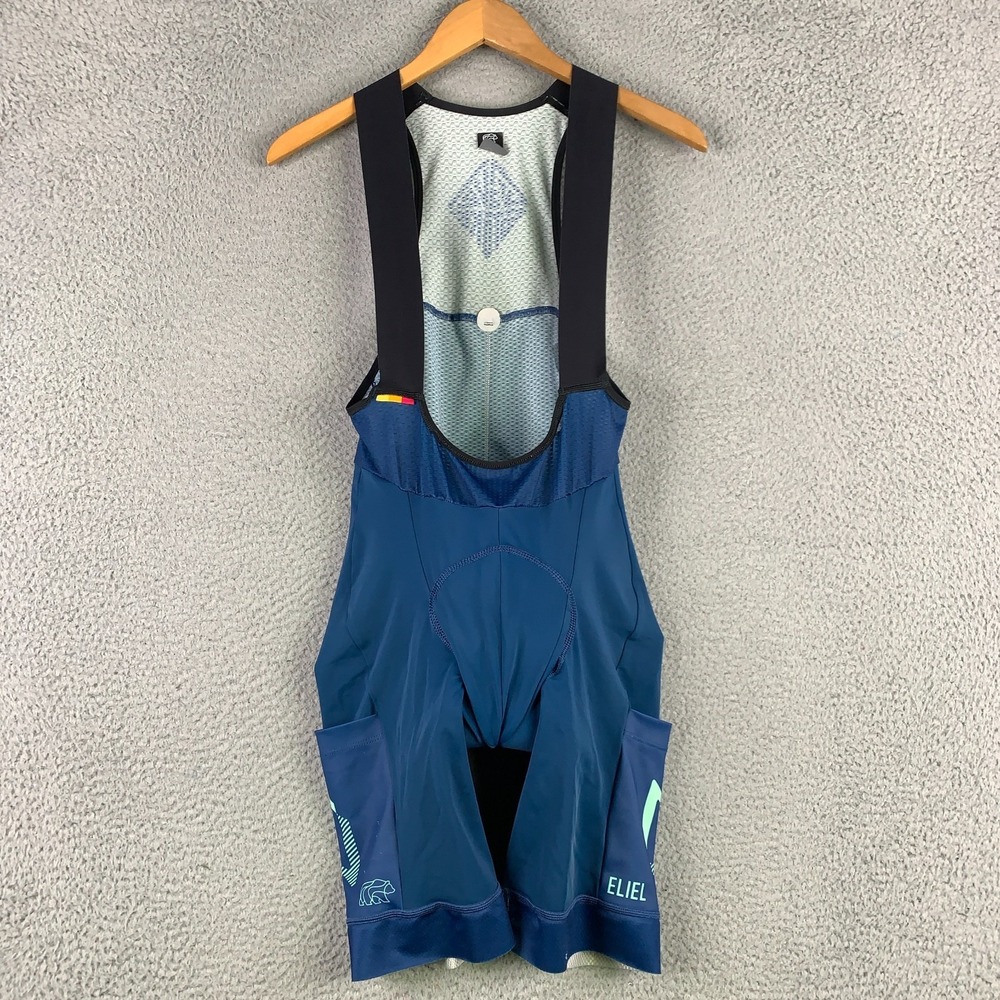 Eliel Cycling Bib Shorts Mens Medium M Blue Stretch Padded Pockets Gravel Stoke